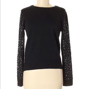 Carmen Marc Valvo Embellished Sweater, Black, Size M